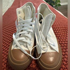 White & Brown Sole Converse Classics